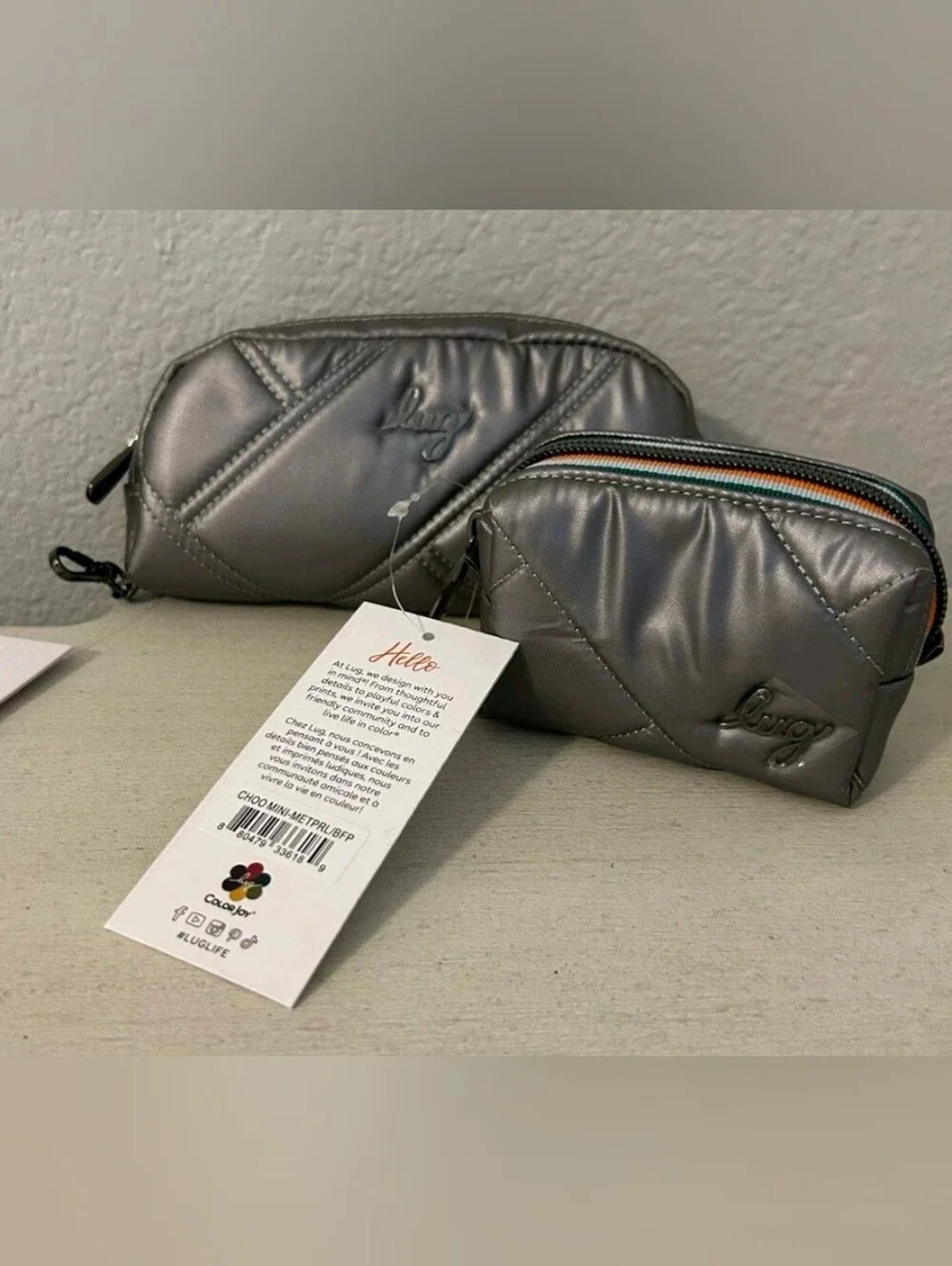 Lug Bobsled XL And Choo Choo Mini Set In Metallic Pearl NWT